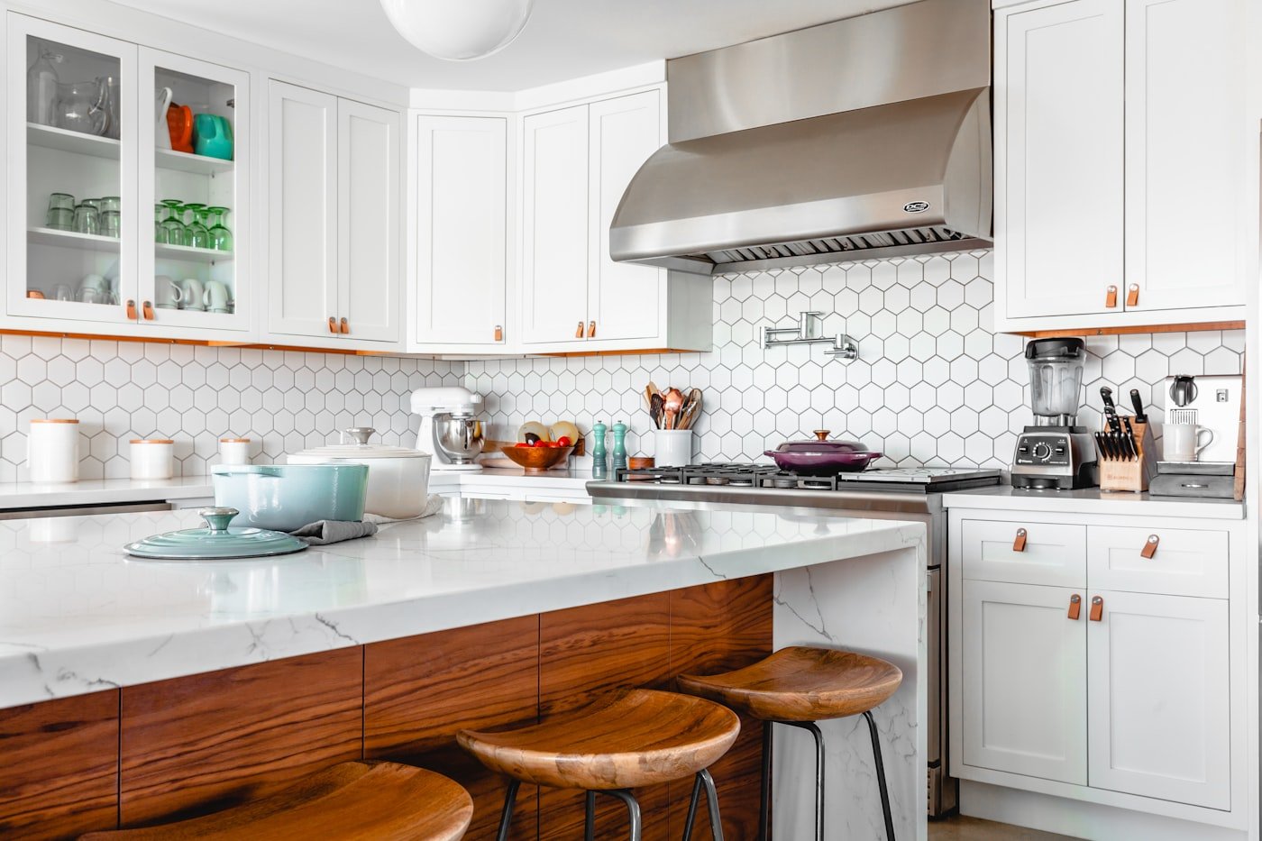 Modern kitchen cabinetry and island