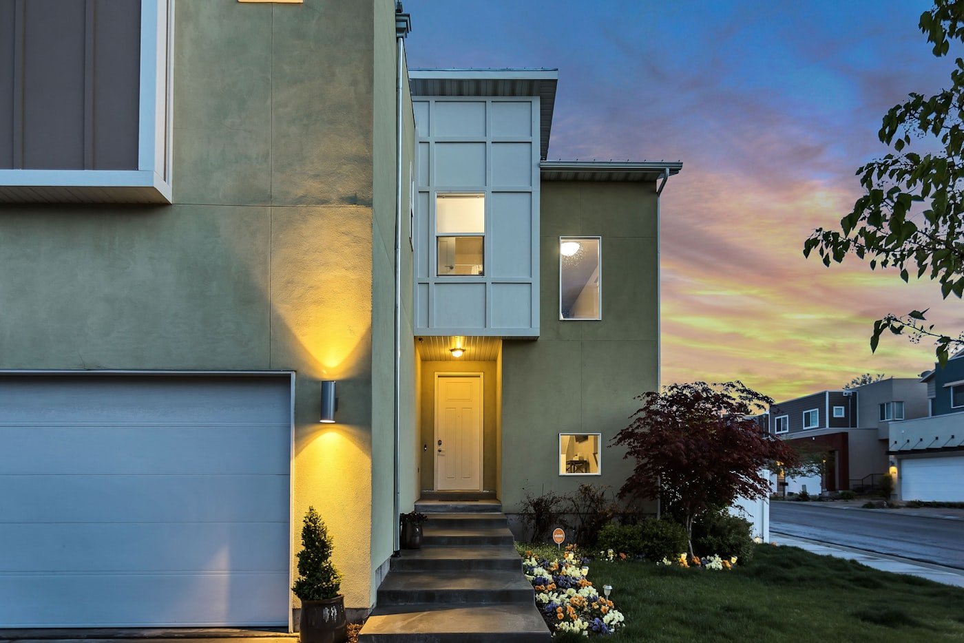 Modern house with updated windows and entry door